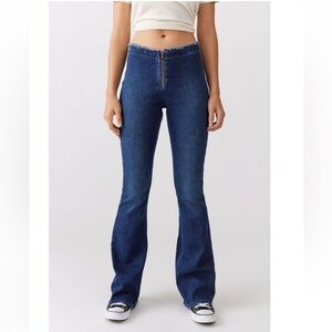 SOLD. BDG Iona Y2K Zip Flare jeans